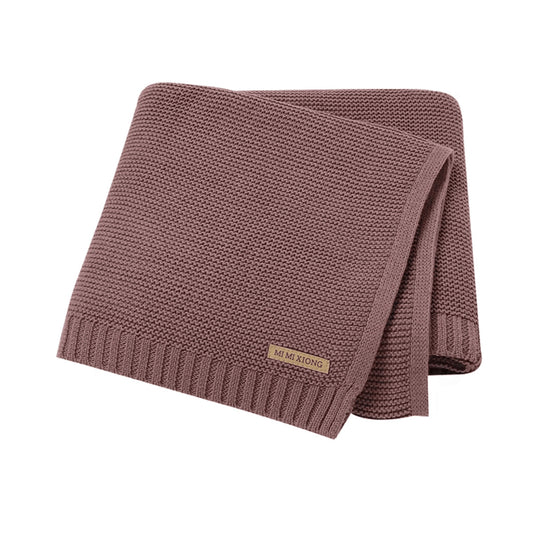 Couverture tricotée bébé en coton 100 % – Modèle Kali - Boutique Kaki Lilas
