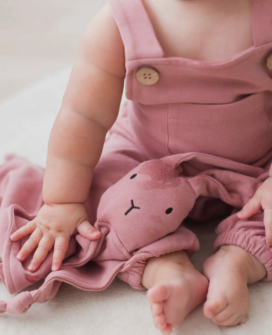 Doudou Lapin brossé Lovey-Berry coton bio - Boutique Kaki Lilas