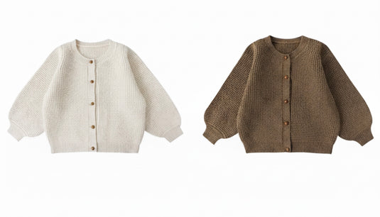 Cardigan vintage en tricot doux pour enfant – Kaki Lilas - Boutique Kaki Lilas