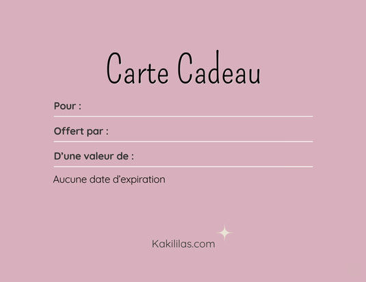 Carte cadeau Kaki lilas - Boutique Kaki Lilas