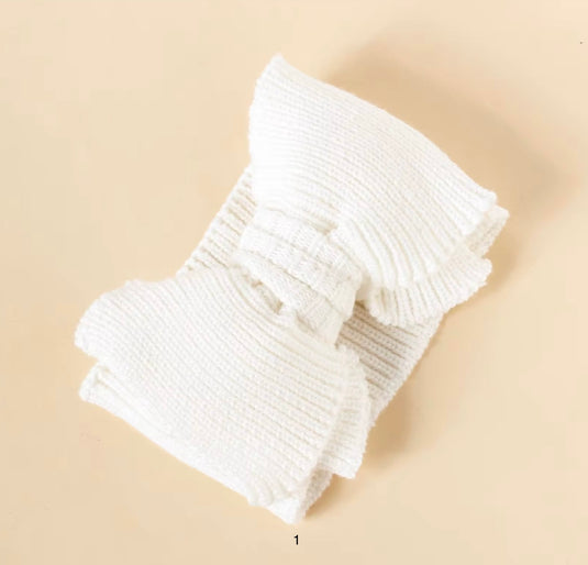 Bandeau tricoté en coton biologique avec noeud papillon Kali - Boutique Kaki Lilas