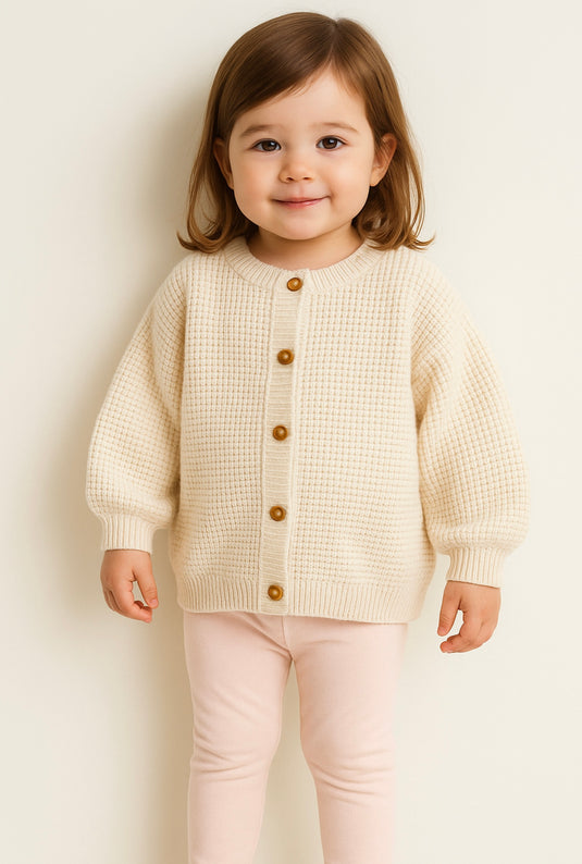 Cardigan vintage en tricot doux pour enfant – Kaki Lilas - Boutique Kaki Lilas