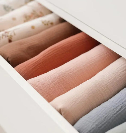 Trio de mousselines en coton doux pour bébé – Modèle Kali - Boutique Kaki Lilas