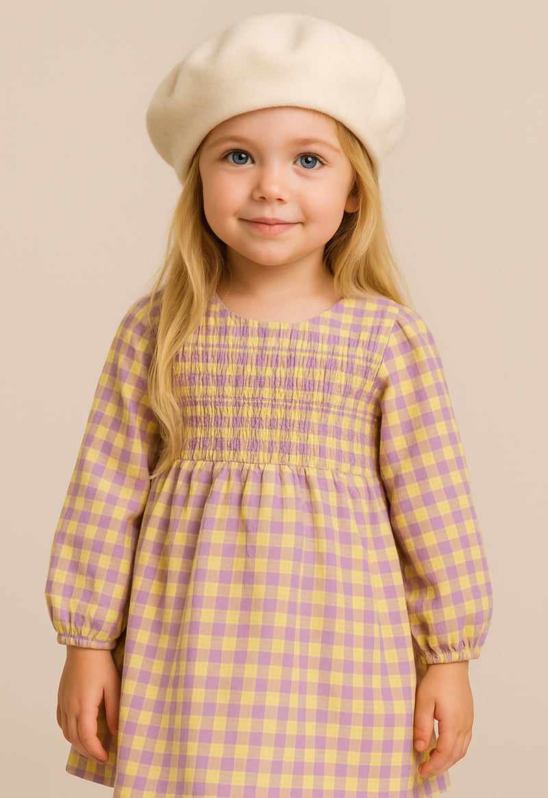 Load image into Gallery viewer, Béret bébé fille 0-3 ans en coton doux – Kaki Lilas - Boutique Kaki Lilas
