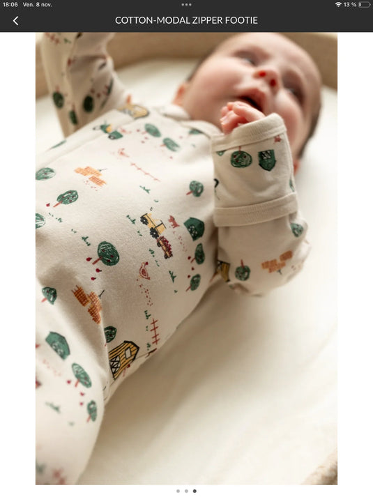 Pyjama modal motifs animaux de ferme Coccoli - Boutique Kaki Lilas