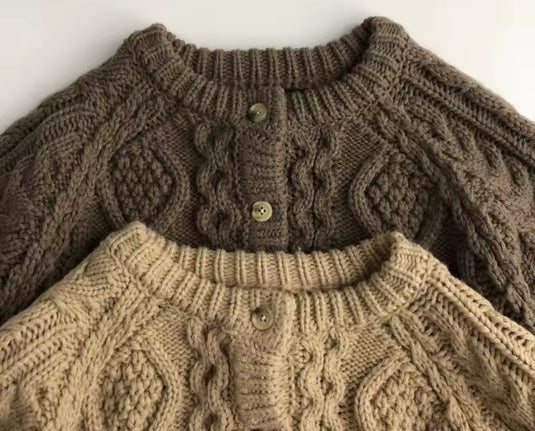 Cardigan pour filles automne-hiver tricoté – Kali - Boutique Kaki Lilas