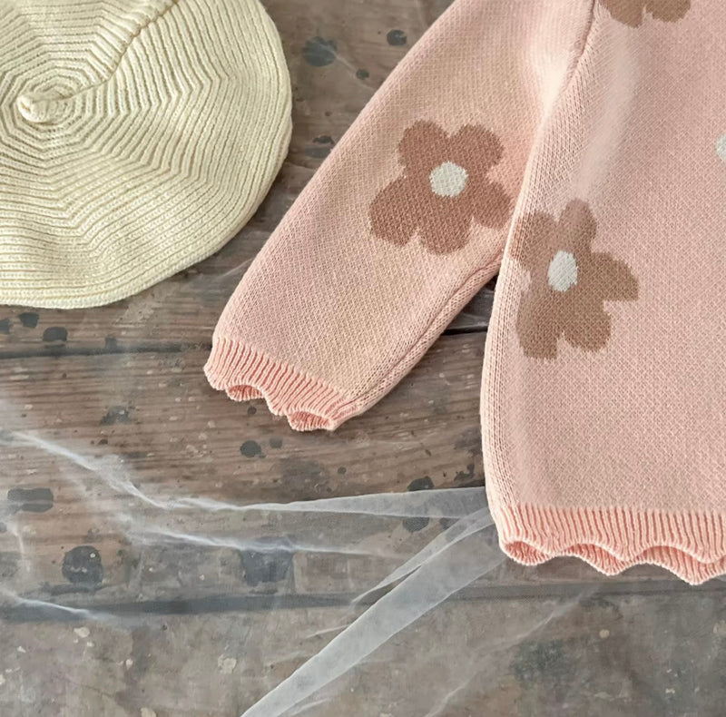 Chargez l&#39;image dans la visionneuse de la galerie, Ensemble Fille Pull et Pantalon à Fleurs – Modèle Kali | Doux &amp; Confortable - Boutique Kaki Lilas

