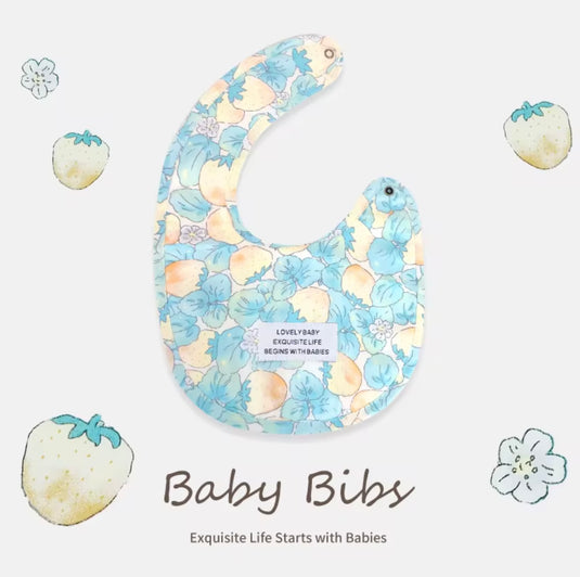 Bavoir bébé en coton motif fleuri – Kali - Boutique Kaki Lilas