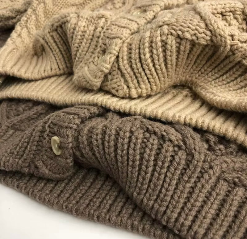 Chargez l&#39;image dans la visionneuse de la galerie, Cardigan pour filles automne-hiver tricoté – Kali - Boutique Kaki Lilas
