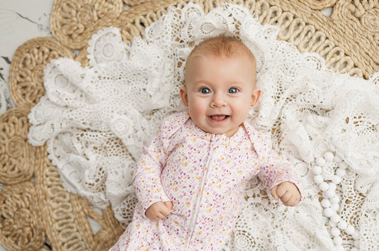 Barboteuse bébé coton bio motif feuilles lavandes – Kaki Lilas - Boutique Kaki Lilas