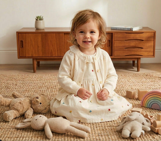 Robe Éloïse – Col en dentelle 🤍