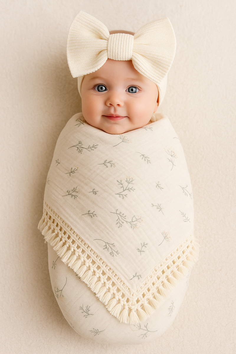 Chargez l&#39;image dans la visionneuse de la galerie, Mousseline bébé 100 % coton à motifs – Kali - Boutique Kaki Lilas
