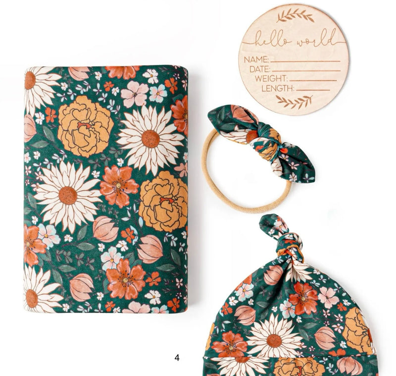 Chargez l&#39;image dans la visionneuse de la galerie, Cocon naissance Kali– Couverture, bonnet et bandeau - Boutique Kaki Lilas
