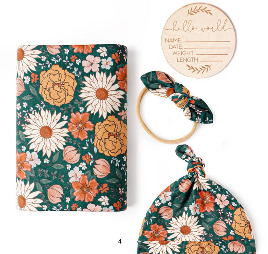 Cocon naissance Kali– Couverture, bonnet et bandeau - Boutique Kaki Lilas