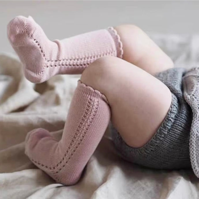 Chaussettes hautes bébé fille coton doux – automne – Kali - Boutique Kaki Lilas