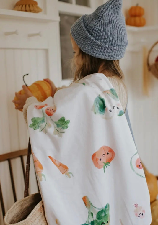 Ma petite couverture imprimée- Au marché-Veille sur toi - Boutique Kaki Lilas