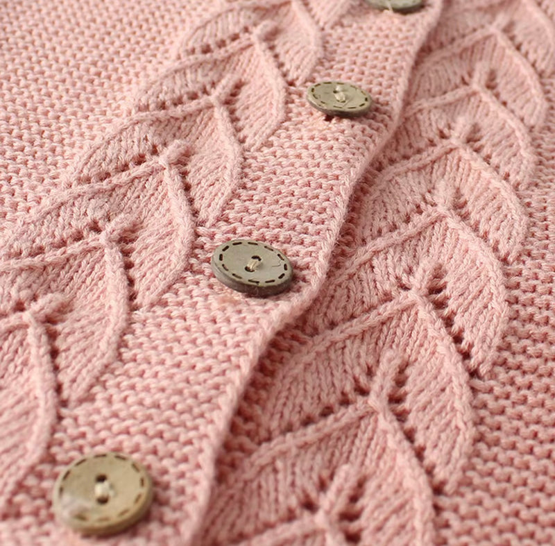 Load image into Gallery viewer, Cardigan bébé tricot coton – Rose Blush - Boutique Kaki Lilas
