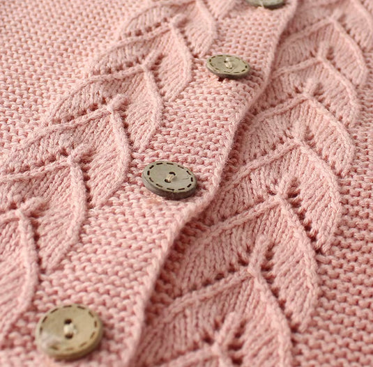 Cardigan bébé tricot coton – Rose Blush - Boutique Kaki Lilas