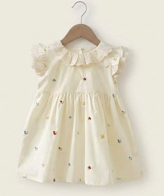Robe Éloïse – Col en dentelle 🤍