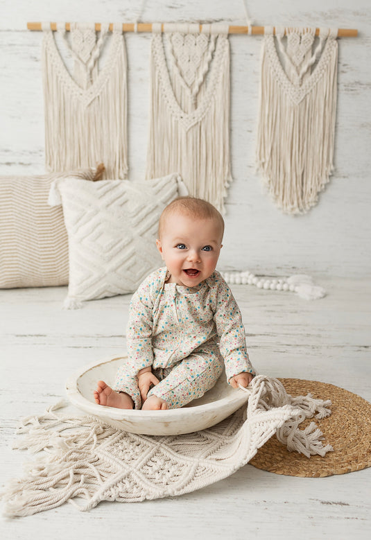Barboteuse bébé coton bio motif petites fleurs – Kaki Lilas - Boutique Kaki Lilas