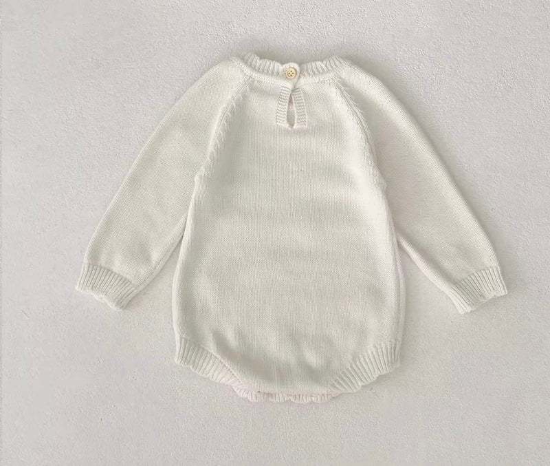 Chargez l'image dans la visionneuse de la galerie, Combinaison bébé fille en tricot doux à motifs fleuris – Kali
