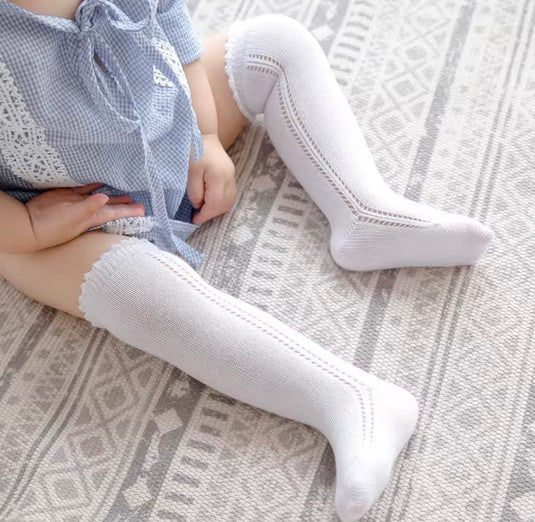 Chaussettes hautes bébé fille coton doux – automne – Kali - Boutique Kaki Lilas