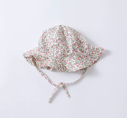 Barboteuse pour bébé à fleurs avec chapeau Vichy