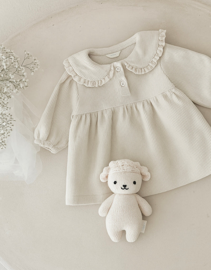 Chargez l&#39;image dans la visionneuse de la galerie, Robe fille deux tons – Modèle Kali en coton doux, style élégant - Boutique Kaki Lilas
