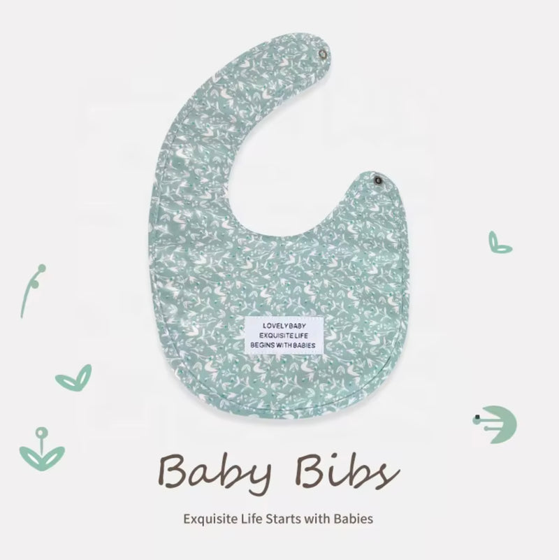 Chargez l&#39;image dans la visionneuse de la galerie, Bavoir bébé en coton motif fleuri – Kali - Boutique Kaki Lilas
