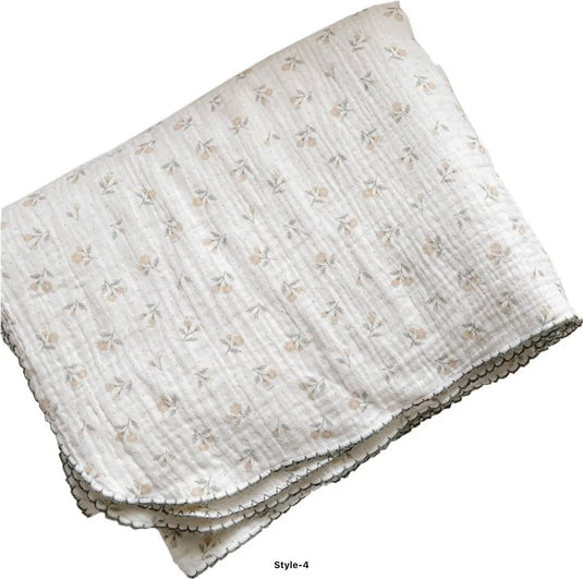 Couverture bébé florale vintage en coton 100 % – Kaki Lilas - Boutique Kaki Lilas