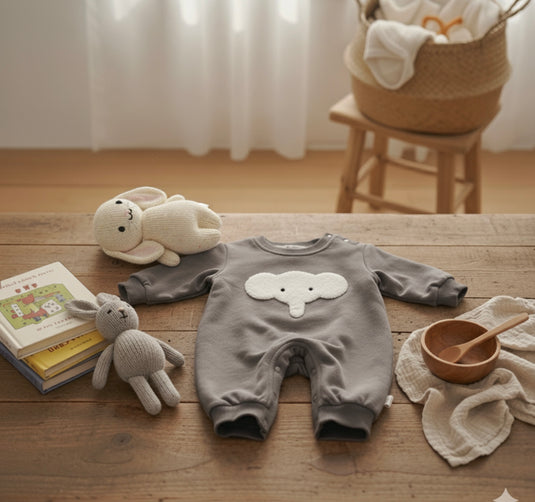 Combinaison bébé garçon motif éléphant en coton doux – Kali