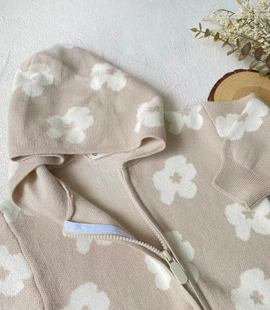 Combinaison bébé capuche fleurs automne-hiver – Kali - Boutique Kaki Lilas