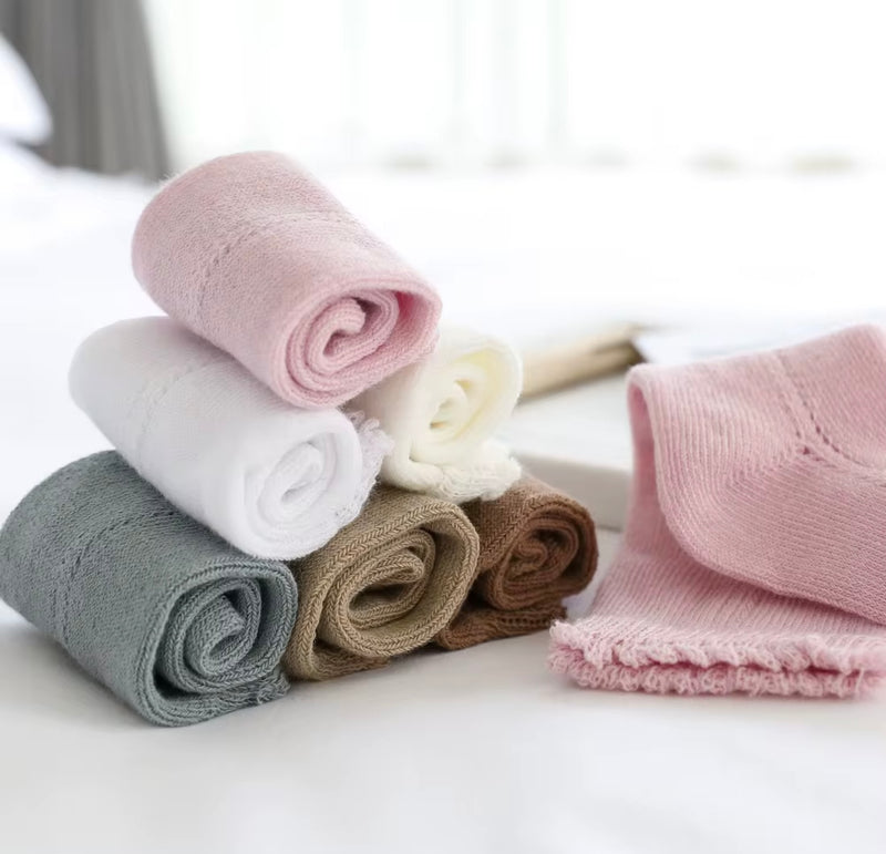 Chargez l&#39;image dans la visionneuse de la galerie, Chaussettes hautes bébé fille coton doux – automne – Kali - Boutique Kaki Lilas
