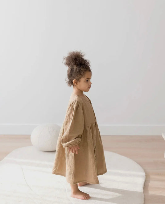 Robe à manches bouffantes Acorn coton bio - Boutique Kaki Lilas