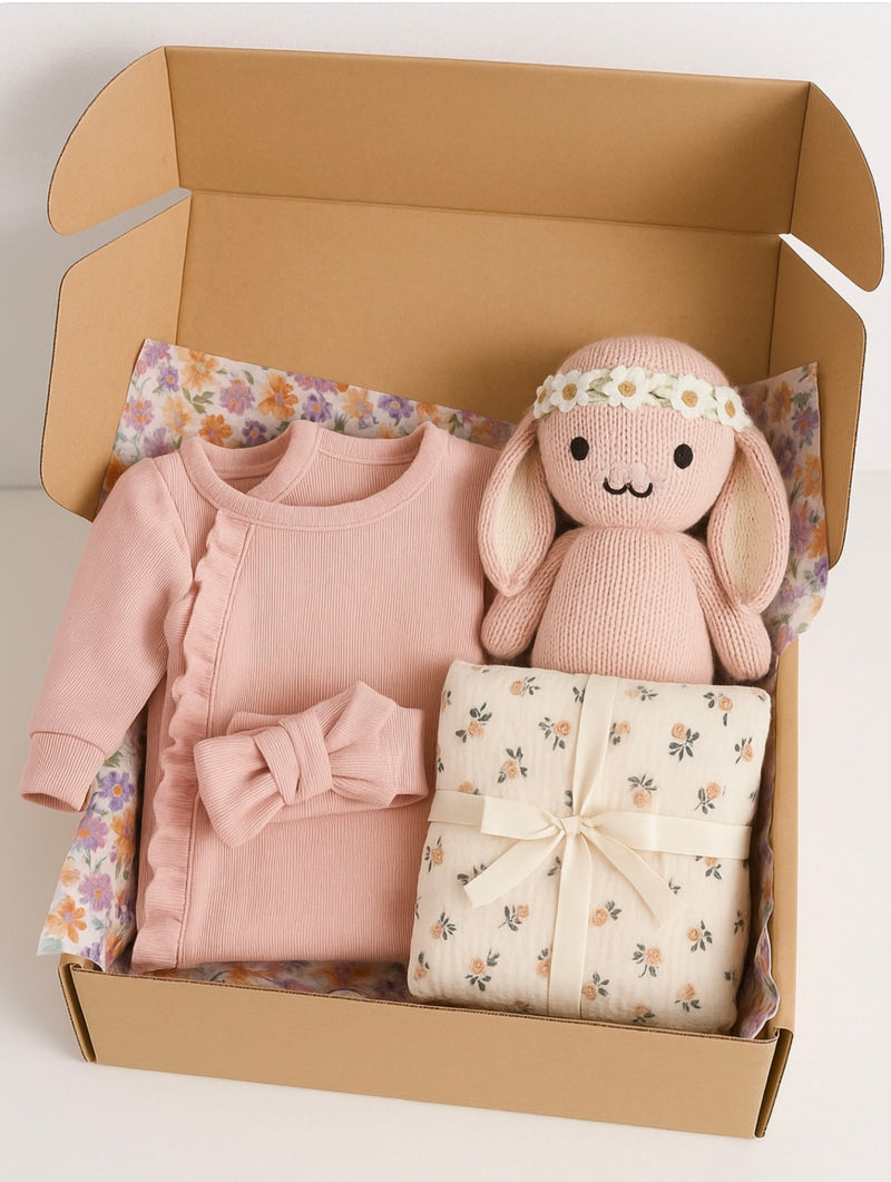 Chargez l'image dans la visionneuse de la galerie, Coffret bébé Douceur Florale - Plus qu’un de disponible
