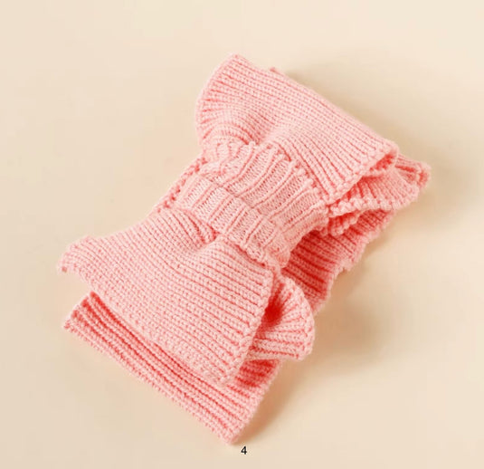 Bandeau tricoté en coton biologique avec noeud papillon Kali - Boutique Kaki Lilas
