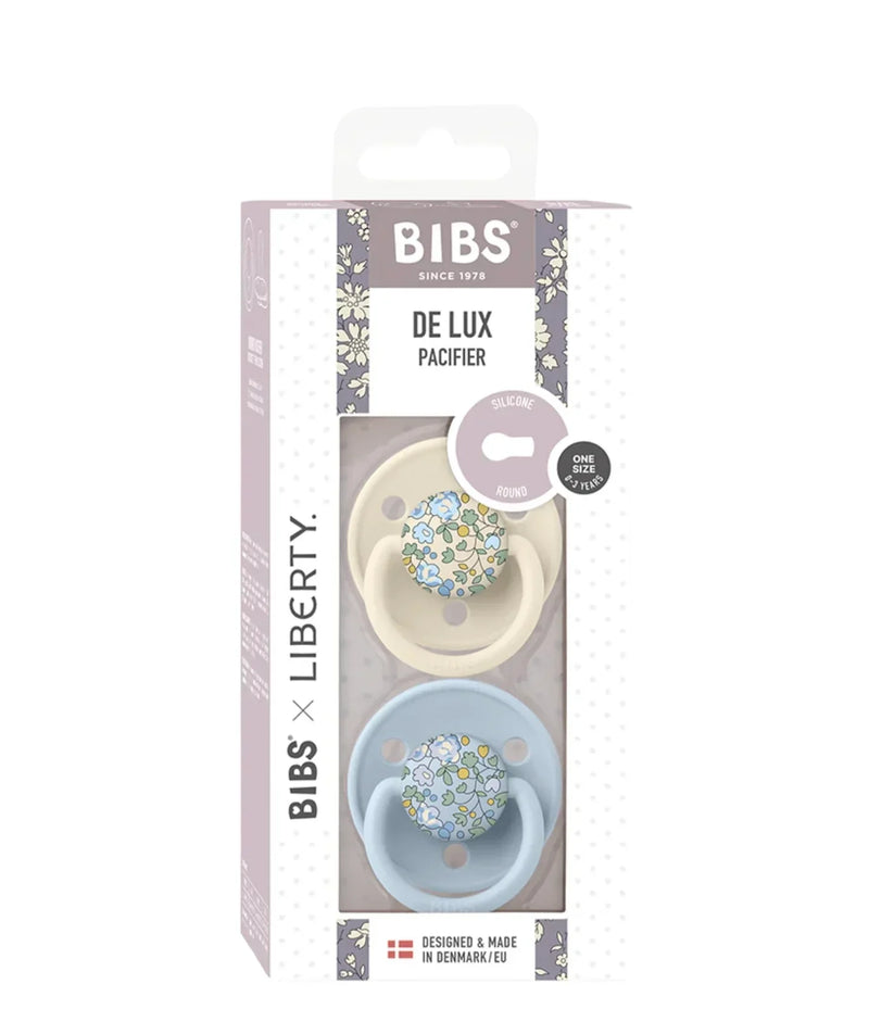 Chargez l&#39;image dans la visionneuse de la galerie, Paquet contenant deux suces Bibs de luxe en silicone Éloise Baby blue - Boutique Kaki Lilas
