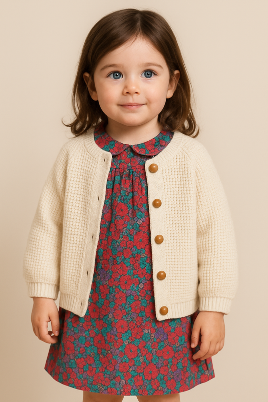 Robe fille à fleurs fuchsia – Modèle doux et coloré – Kali - Boutique Kaki Lilas