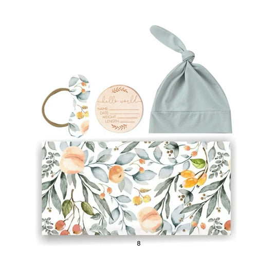 Cocon naissance Kali– Couverture, bonnet et bandeau - Boutique Kaki Lilas