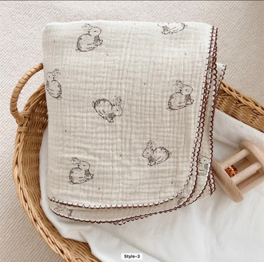 Couverture bébé florale vintage en coton 100 % – Kaki Lilas - Boutique Kaki Lilas