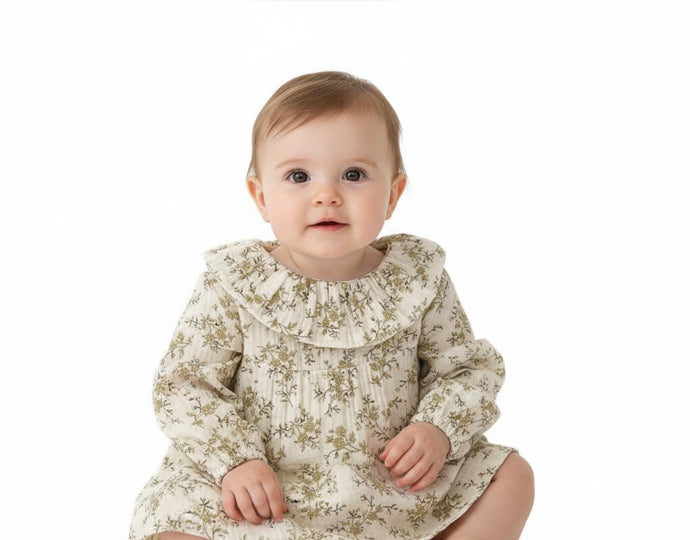 Barboteuse bébé fille à fleurs jaunes – 3 à 6 mois – Confort coton été - Boutique Kaki Lilas