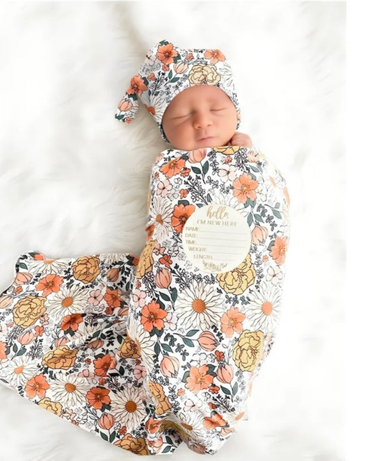 Cocon naissance Kali– Couverture, bonnet et bandeau - Boutique Kaki Lilas