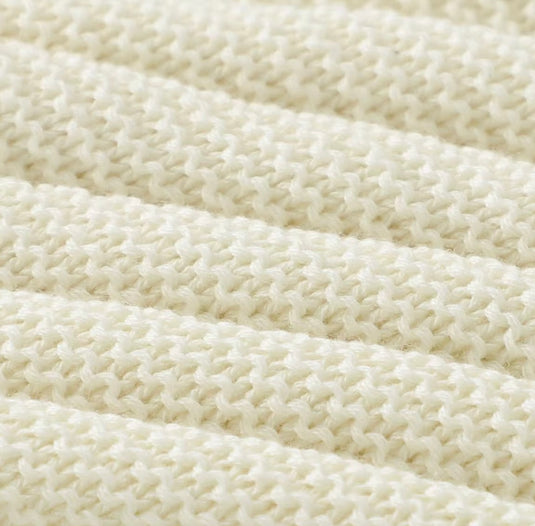 Couverture tricotée bébé en coton 100 % – Modèle Kali - Boutique Kaki Lilas
