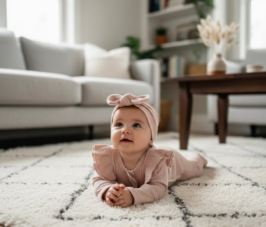 Barboteuse bébé fille style boho avec bandeau assorti