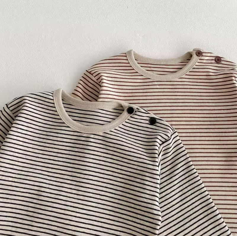 Load image into Gallery viewer, Boy's long-sleeved fine striped cotton sweater
