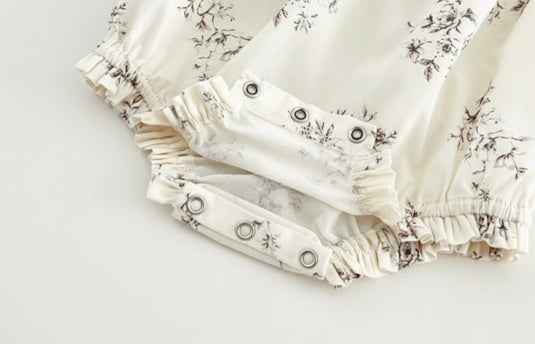 Barboteuse bébé fille d’été en coton motif floral