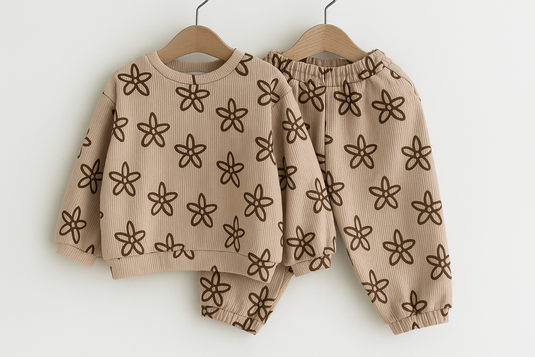 Ensemble fille 2 pièces fleurs automne-hiver – Kali - Boutique Kaki Lilas