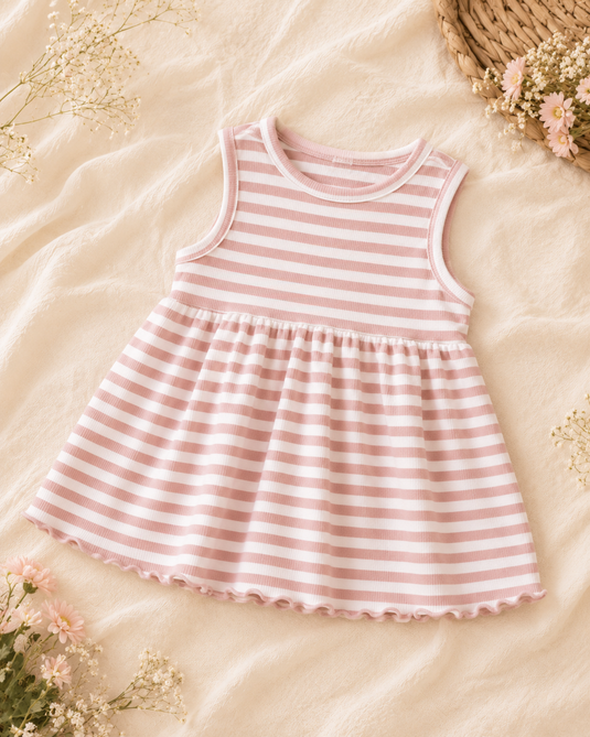 Robe fille Rosalie – 100 % coton respirant 🤍