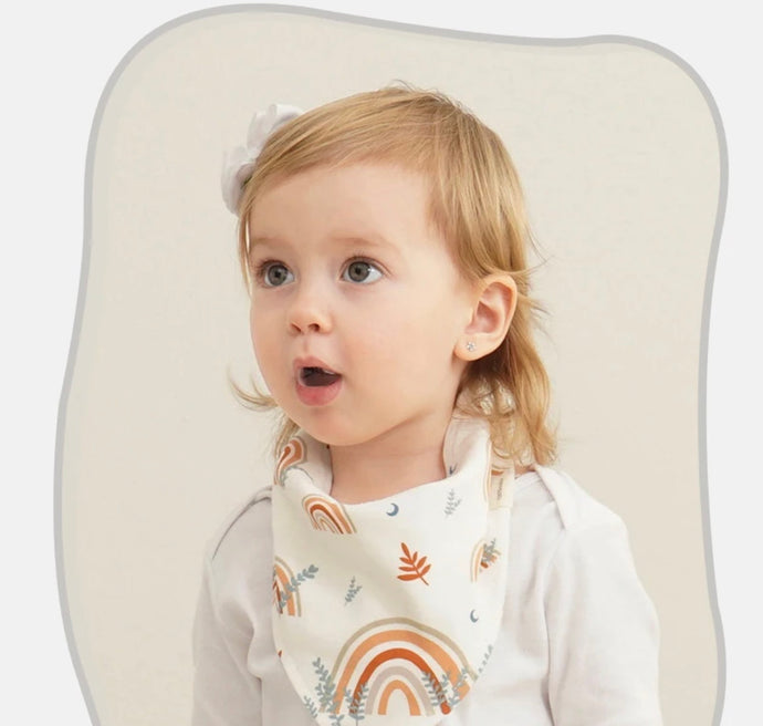 Ensemble de 3 bavoirs bandana bébé en coton – Kali - Boutique Kaki Lilas