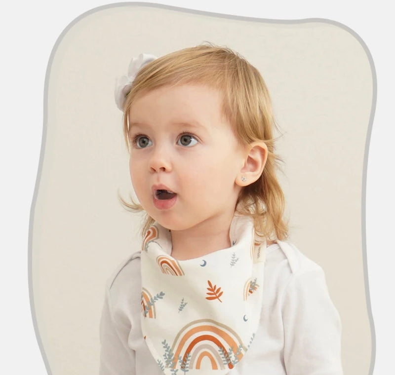 Chargez l&#39;image dans la visionneuse de la galerie, Ensemble de 3 bavoirs bandana bébé en coton – Kali - Boutique Kaki Lilas

